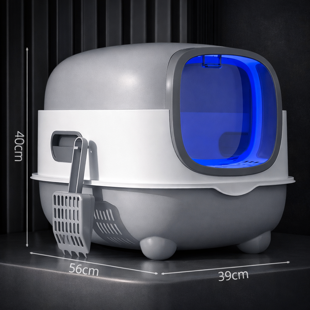 Bac à Litière Fermé pour Chat XXL – Anti Odeur & Anti-Sable | Désodorisation UV | Maison de Toilette Chat CatLumi