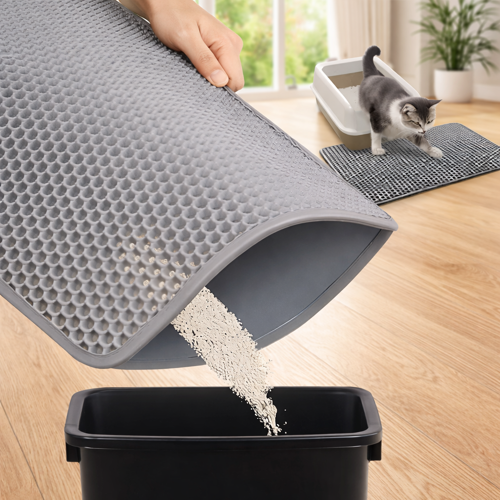 Tapis de litière pour chat imperméable antidérapant double couche